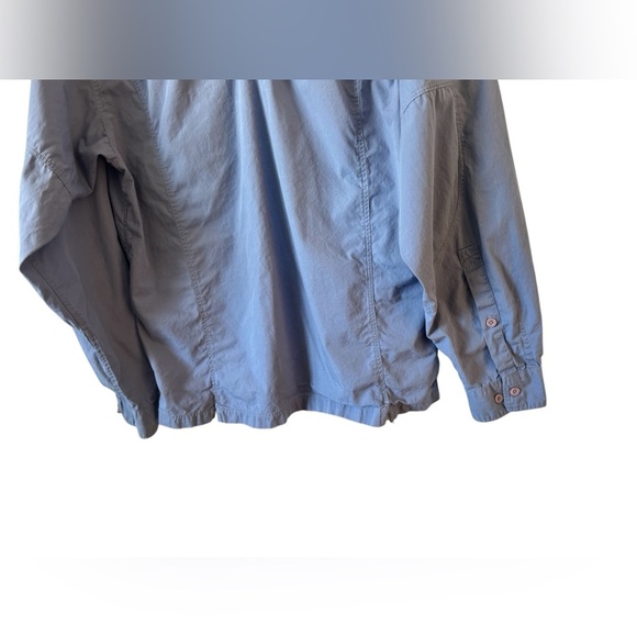 Simms Long sleeve Vented Guide Fishing Shirt Button Front Zip Pockets Blue M - Picture 5 of 16